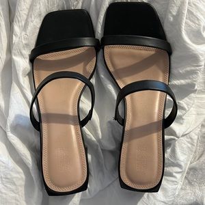 Cute black heel sandals